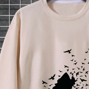 Manfinity LEGND Playing Card Print Sweatshirt Bej