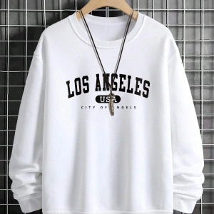 Manfinity Sporsity Letter Graphic Drop Shoulder Sweatshirt Beyaz