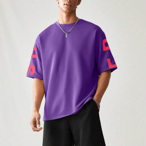 Manfinity UrbanChill Örme Rahat Baskılı Kısa Kollu ve Şort Takımı