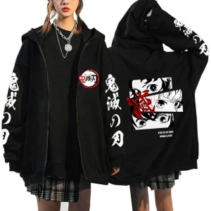 Manga Baskılı Fermuarlı Sweatshirt Demon Slayer Mod.21 14548