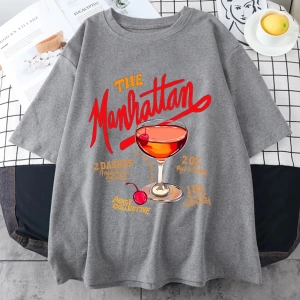 Manhattan Ağır vintage T erkek Kadın Moda Hip Hop streetwear Gevşek günlük kıyafetler