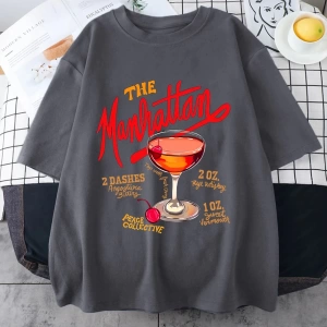 Manhattan Ağır vintage T erkek Kadın Moda Hip Hop streetwear Gevşek günlük kıyafetler
