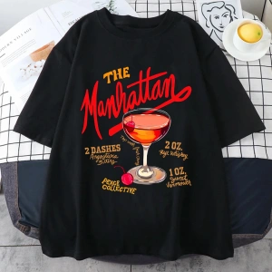 Manhattan Ağır vintage T erkek Kadın Moda Hip Hop streetwear Gevşek günlük kıyafetler