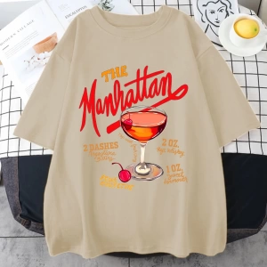 Manhattan Ağır vintage T erkek Kadın Moda Hip Hop streetwear Gevşek günlük kıyafetler