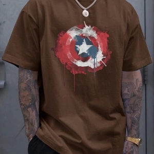 Marvel Erkek Minimalist Kalkan Logo Baskılı Yuvarlak Yaka Kısa Kollu Tişört, Siyah, Yaz