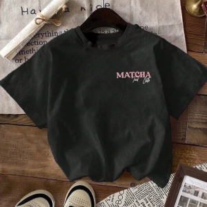 MATCHA TOP Yaz Tişört Tasarımı, Kadın Günlük Yuvarlak Yaka Kısa Kollu Tişört