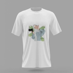MAVİ Fotoğrafçı Kız Tasarım Baskılı T-shirt