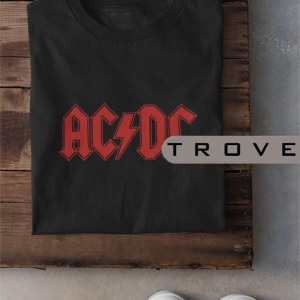 MAVİ Unısex Kadın Erkek Ac/dc Young Kardeşler %100 Pamuk Baskılı Siyah Beyaz T-shirt YOUNGAC