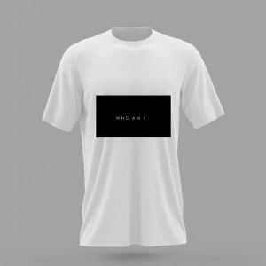 MAVİ Who Am I Ben Kimim Black Siyah Minimal Tasarım Baskılı T-shirt PNRMTSHRT4126