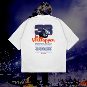 Max Verstappen Baskılı Oversize Unisex Pamuklu Nefes Alan Kalın Kumaşlı
