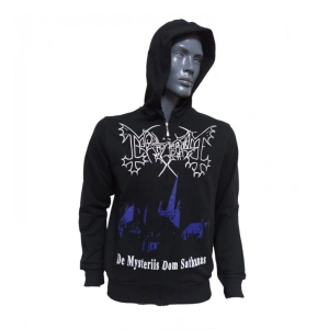 Mayhem De Mysteriis Dom Sathanas Metal Band Baskılı Kapüşonlu Fermuarlı Sweatshirt Siyah