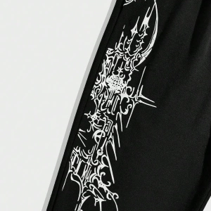 MEN Goth Erkek Gotik Stil Jogger Eşofman Altı, Okul