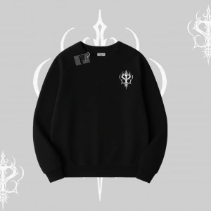 Meowsic Purrfect Kedi Arka Baskılı Biskilet Sweatshirt