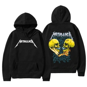 Metallica Burton Grafik Ön Arka Baskılı Kapşonlu 12730 Siyah