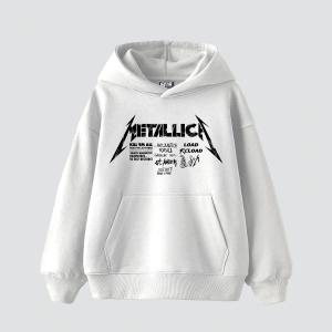 Metallica Road Reload Baskılı Oversize Unisex Beyaz