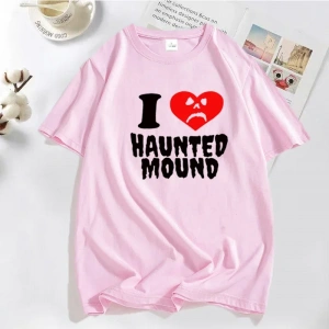 Mezarlık Perili Höyük Seviyorum T-Shirt Popüler Trend Kalp Şekli Baskı T Shirt Erkekler için  2931