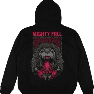 Mighty Fall Siyah Oversize Unisex Kapüşonlu Sweatshirt Hoodie