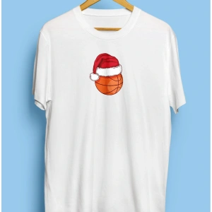Minimalist Basketbol Topu Oyuncu Basketbolcu Yılbaşı Yenilik Yeni Sene Tasarım Baskılı Unisex Tişört