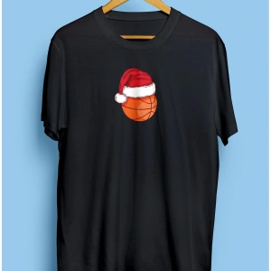 Minimalist Basketbol Topu Oyuncu Basketbolcu Yılbaşı Yenilik Yeni Sene Tasarım Baskılı Unisex Tişört