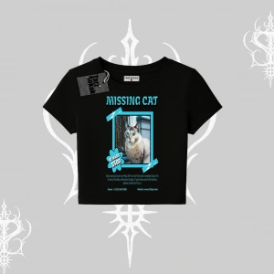 Missing Cat Baskılı Babby Tee Tshirt