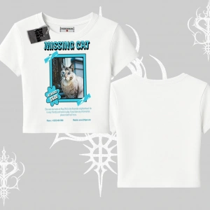 Missing Cat Baskılı Babby Tee Tshirt