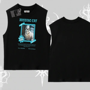 Missing Cat Baskılı Kolsuz Tshirt