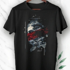 Mitoloji Zeus Heykel Baskılı Siyah Unısex Tişört