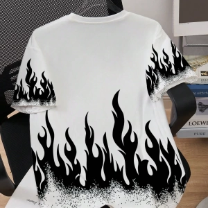 Moda Dalga Desenli Erkek Kısa Kollu Tişört, Yaz