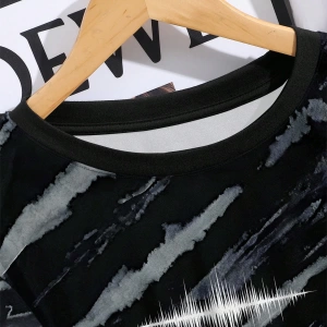 Moda Dalga Desenli Erkek Kısa Kollu Tişört, Yaz