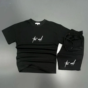 MODARİCH The End Beyaz T-shirt Siyah Penye Şort - Şort Tişört Alt Üst Takım Baskılı Oversize