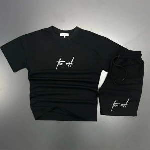 MODARİCH The End Beyaz T-shirt Siyah Penye Şort - Şort Tişört Alt Üst Takım Baskılı Oversize