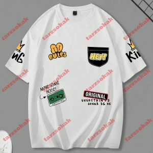 Model 3203 Erkek Yazlık Yuvarlak Yaka Kısa Kollu Günlük Tişört, Yaz