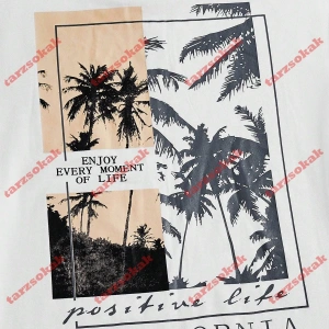 Model 3267 Erkek Yazlık Yuvarlak Yaka Kısa Kollu Günlük Tişört, Yaz