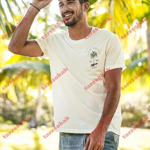 Model 3272 Erkek Yazlık Yuvarlak Yaka Kısa Kollu Günlük Tişört, Yaz