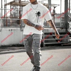 Model 3293 Erkek Yazlık Yuvarlak Yaka Kısa Kollu Günlük Tişört, Yaz