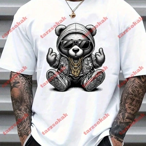 Model 3313 Erkek Yazlık Yuvarlak Yaka Kısa Kollu Günlük Tişört, Yaz