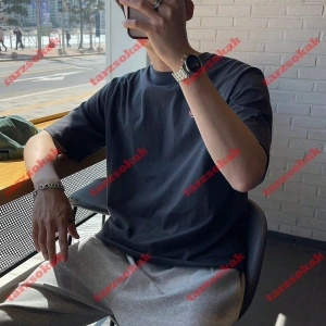 Model 3315 Erkek Yazlık Yuvarlak Yaka Kısa Kollu Günlük Tişört, Yaz