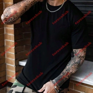 Model 3325 Erkek Yazlık Yuvarlak Yaka Kısa Kollu Günlük Tişört, Yaz