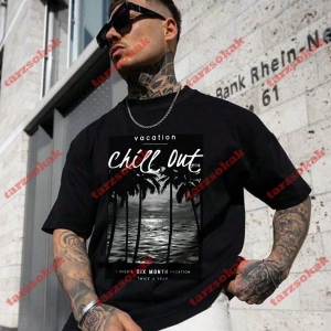 Model 3360 Erkek Yazlık Yuvarlak Yaka Kısa Kollu Günlük Tişört, Yaz