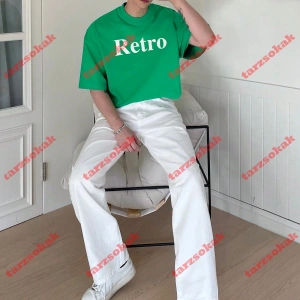 Model 3397 Erkek Yazlık Yuvarlak Yaka Kısa Kollu Günlük Tişört, Yaz