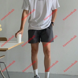 Model 3439 Erkek Yazlık Yuvarlak Yaka Kısa Kollu Günlük Tişört, Yaz