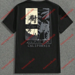 Model 3481 Erkek Yazlık Yuvarlak Yaka Kısa Kollu Günlük Tişört, Yaz