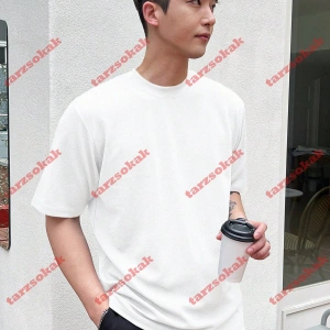 Model 3499 Erkek Yazlık Yuvarlak Yaka Kısa Kollu Günlük Tişört, Yaz