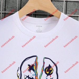 Model 3525 Erkek Yazlık Yuvarlak Yaka Kısa Kollu Günlük Tişört, Yaz