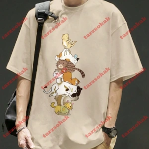 Model 3533 Erkek Yazlık Yuvarlak Yaka Kısa Kollu Günlük Tişört, Yaz