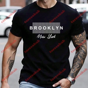 Model 3551 Erkek Yazlık Yuvarlak Yaka Kısa Kollu Günlük Tişört, Yaz