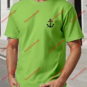 Model 3585 Erkek Yazlık Yuvarlak Yaka Kısa Kollu Günlük Tişört, Yaz