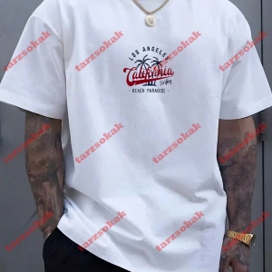 Model 3595 Erkek Yazlık Yuvarlak Yaka Kısa Kollu Günlük Tişört, Yaz