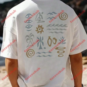 Model 3645 Erkek Yazlık Yuvarlak Yaka Kısa Kollu Günlük Tişört, Yaz