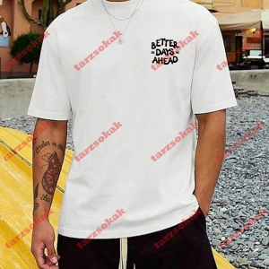 Model 3666 Erkek Yazlık Yuvarlak Yaka Kısa Kollu Günlük Tişört, Yaz